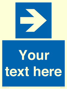 Custom Directional signage blue right arrow 